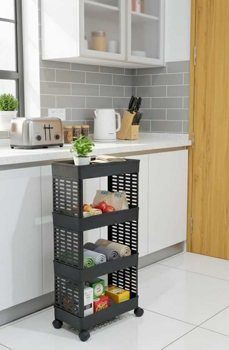 apexmax Multipurpose EcoVent 4-Tier Vegetable Sorting & Storage Unit Plastic Kitchen Trolley-picture-47
