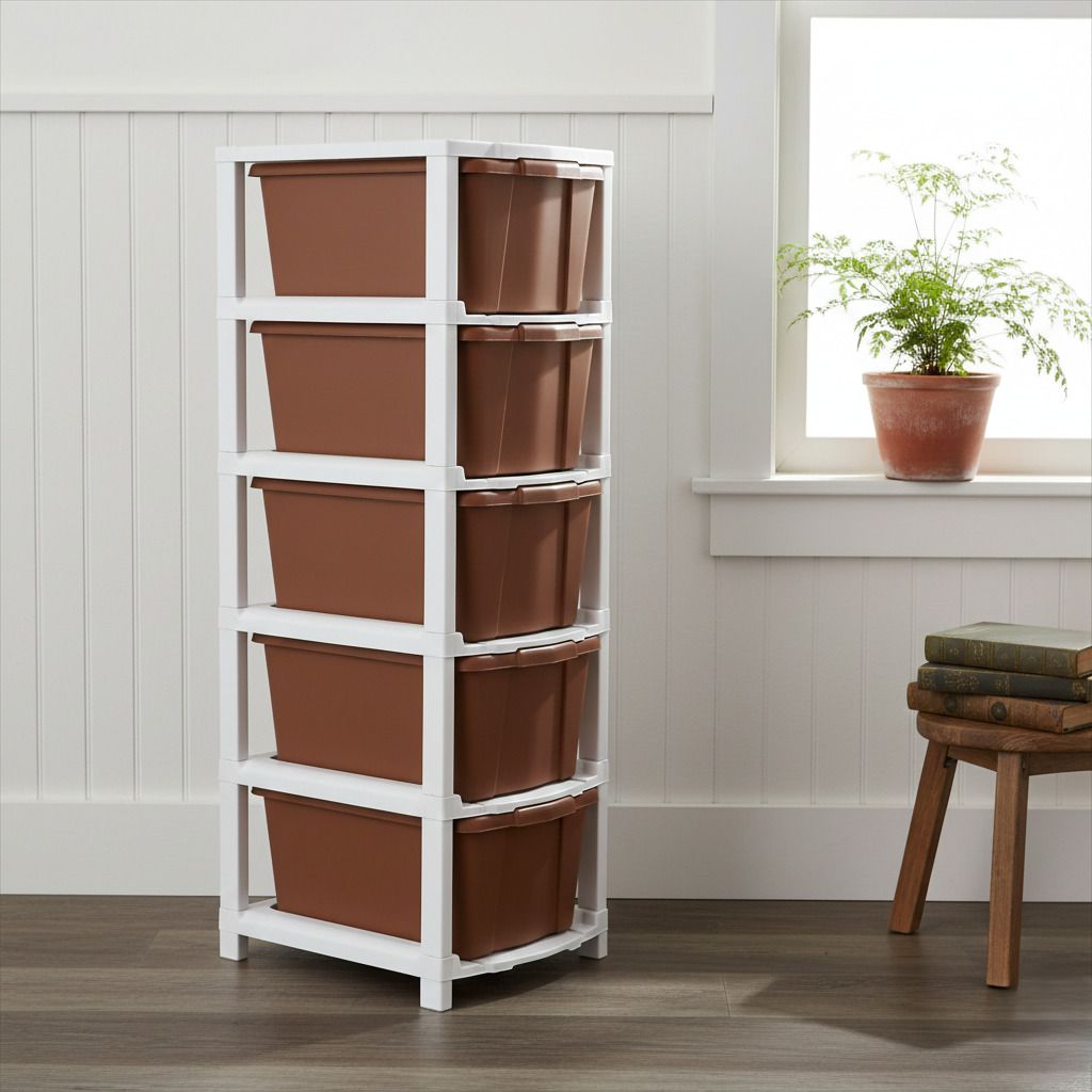 Multi layer Storage Cabinet for Compact Homes and Flats PP Collapsible Wardrobe-image-8