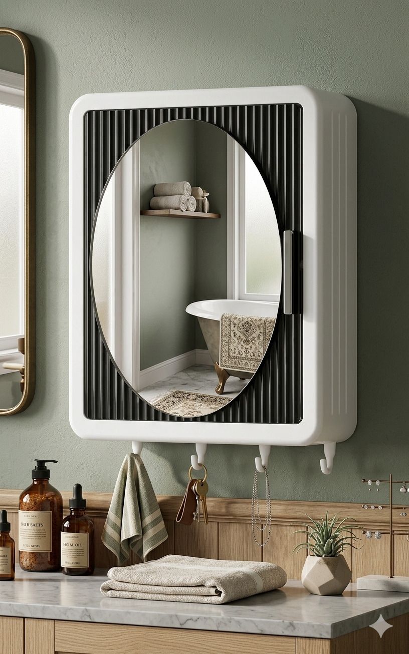 keoncrown bathroom storage cabinet Plastic Wall Shelf-picture-15
