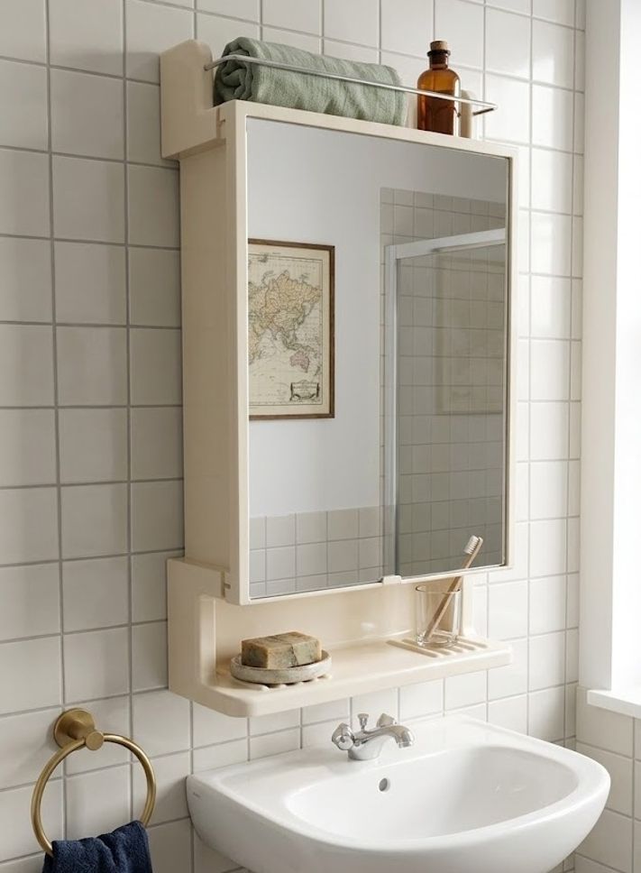 pgen CLASSY Spacy Cabinet with Storage Magnetic Lock Door, Wall-Mounted Organiser Bathroom Mirror-picture-24