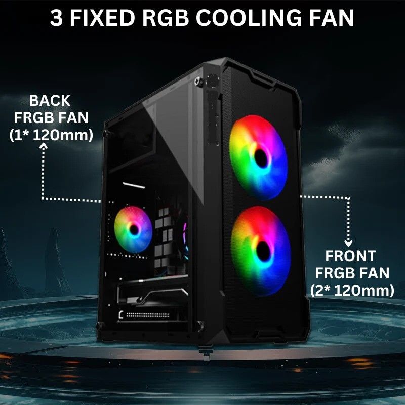rionix GAMING CABINET CIG2008 Gaming Cabinet with USB 2.0 and USB 3.0 Ports Compatible with Computer-image-1