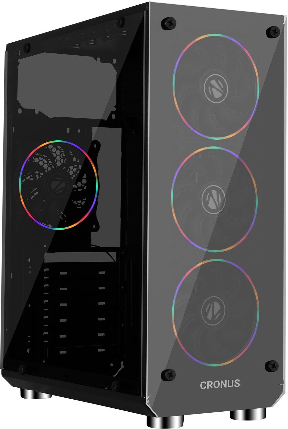 ZEBRONICS CRONUS Gaming Cabinet, Mid-Tower, 4 RGB Fans, AIO Support, Glass Mid tower Cabinet