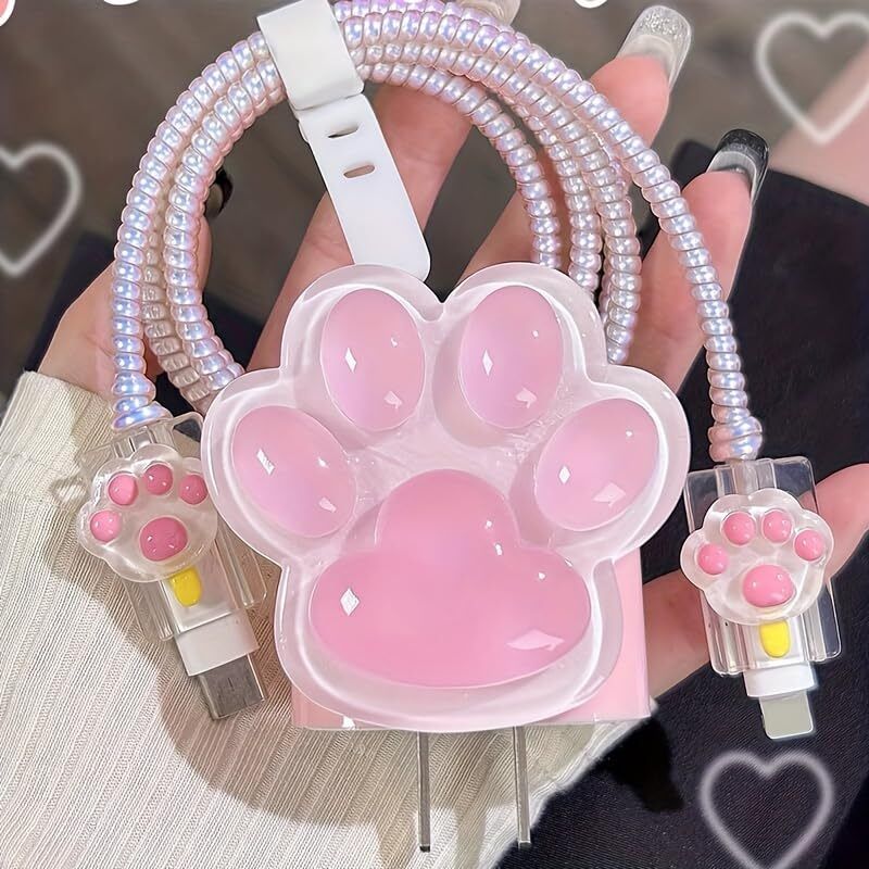 SwapME Cat Paw Protective Charger Case for iPhone 18W 20W iPhone 17/16/15/14/ Pro Max Cable Protector-image-25
