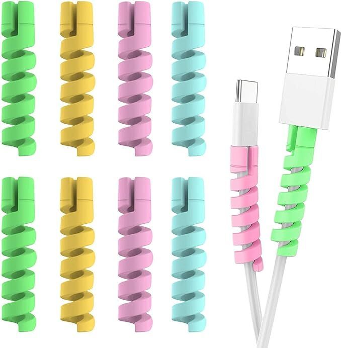 oka Spiral Charger for all Type Wires Data -Pack of 2(8 Piece) Cable Protector-picture-11