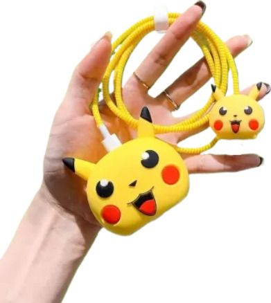 YSTIFYRA Charger Cover for Samsung 25W Type C Adapter 360 Full Protection Cute Pikachu Cable Protector-picture-26