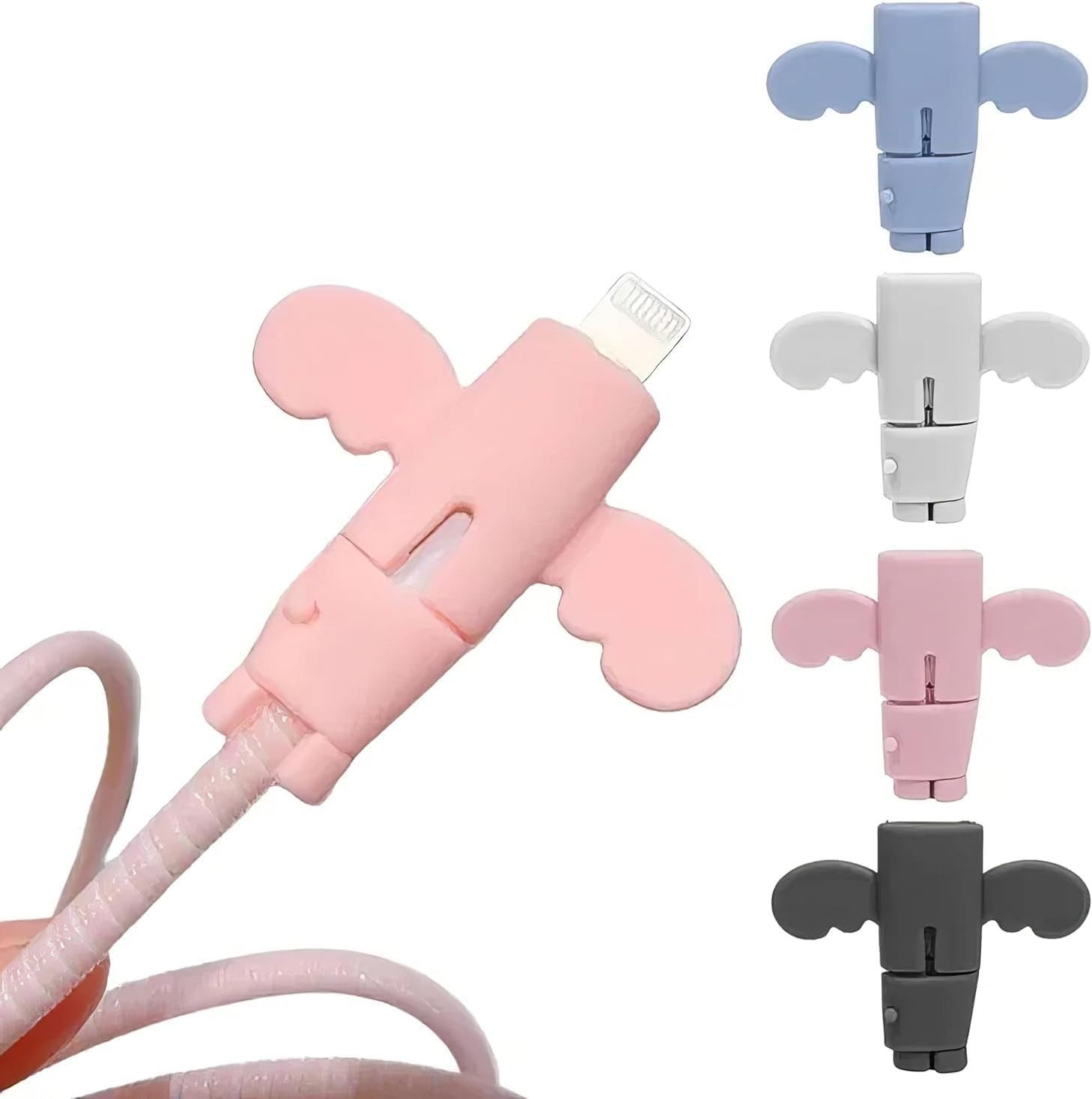 ARDAKI Universal Silicon Angel Wings Data Cable Protector,Silicone Style USB - (2 pcs) Cable Protector-picture-19