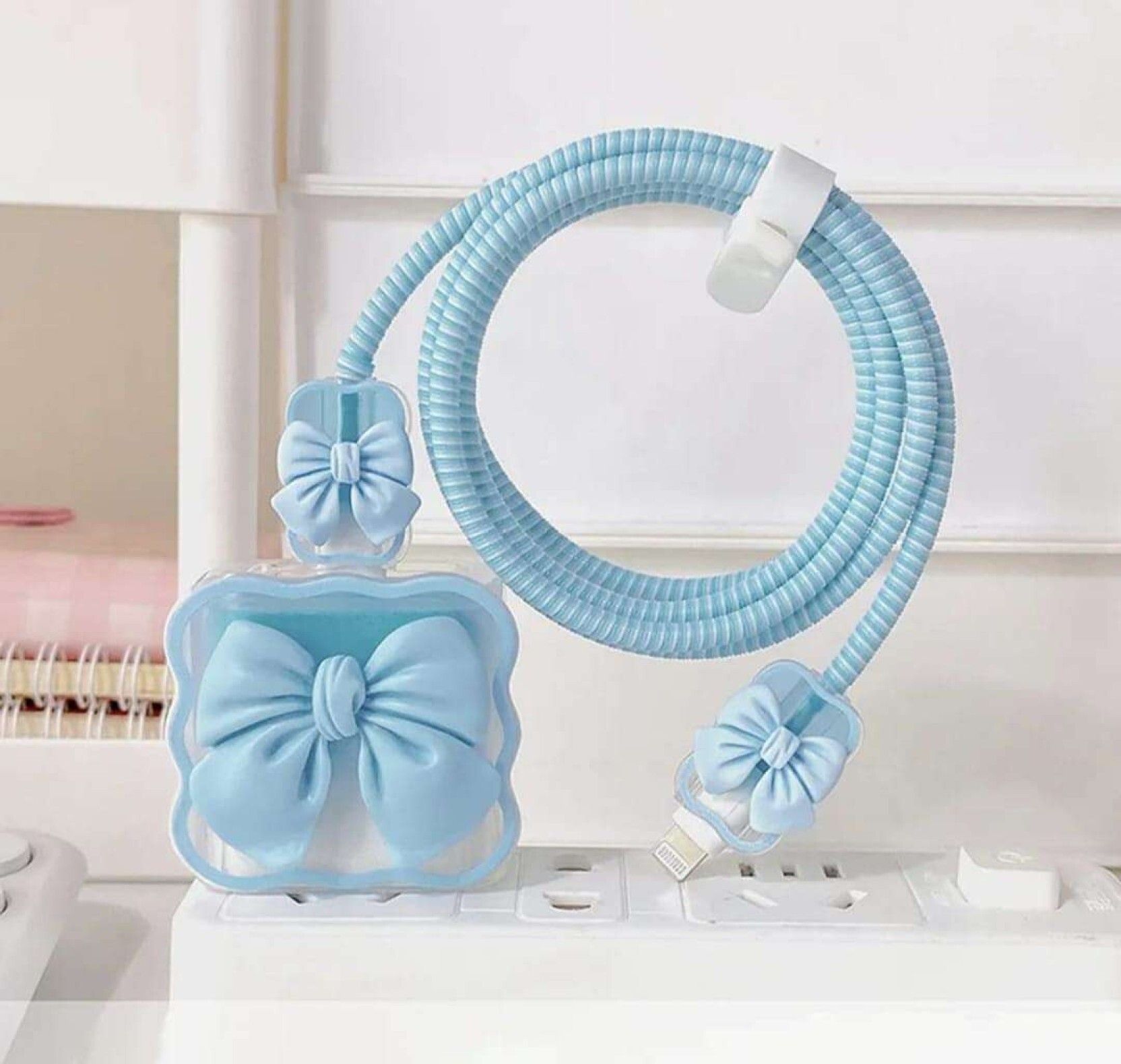 MK Mankrit Compatible for 18-20W 360 Degree Full Protection Cover (Spiral _ Blue) Cable Protector-picture-19