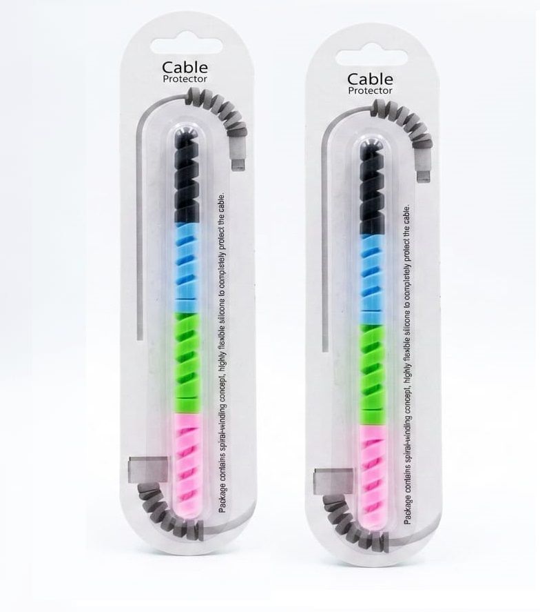 Peace Flexible spiral tube Cable Cord Protector Saver Cable Protector (Multi Color) Cable Protector-image-42