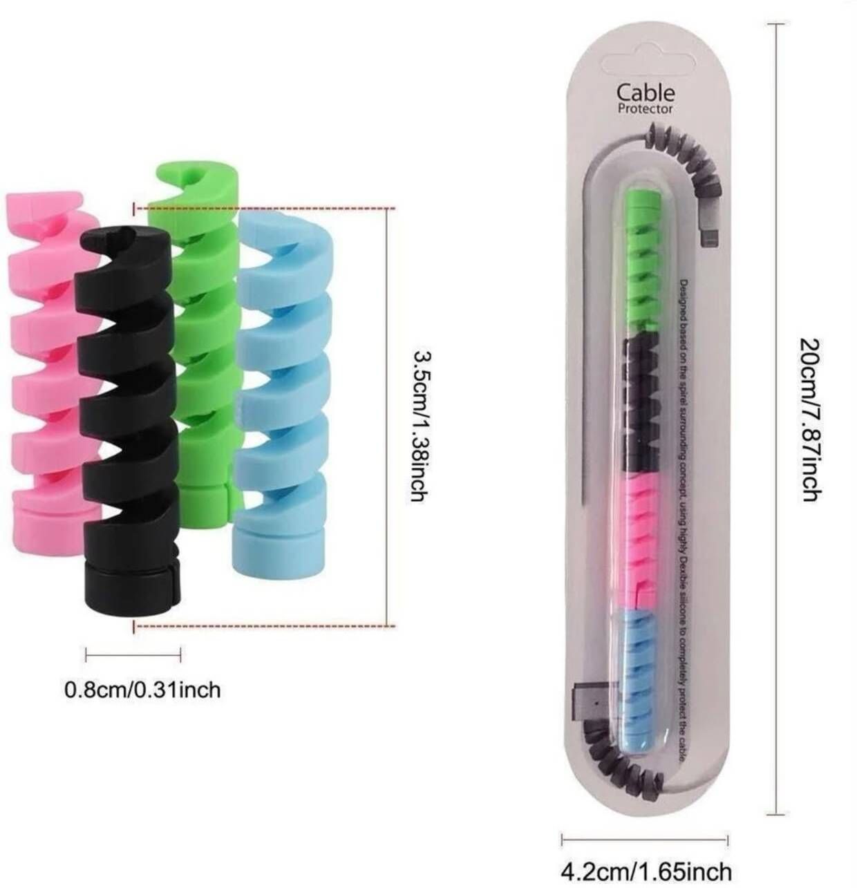 TBFSS 4 Pcs Silicone Cable Protector for USB Charging Cable |Charger Wire Protection Cable Protector-image-48