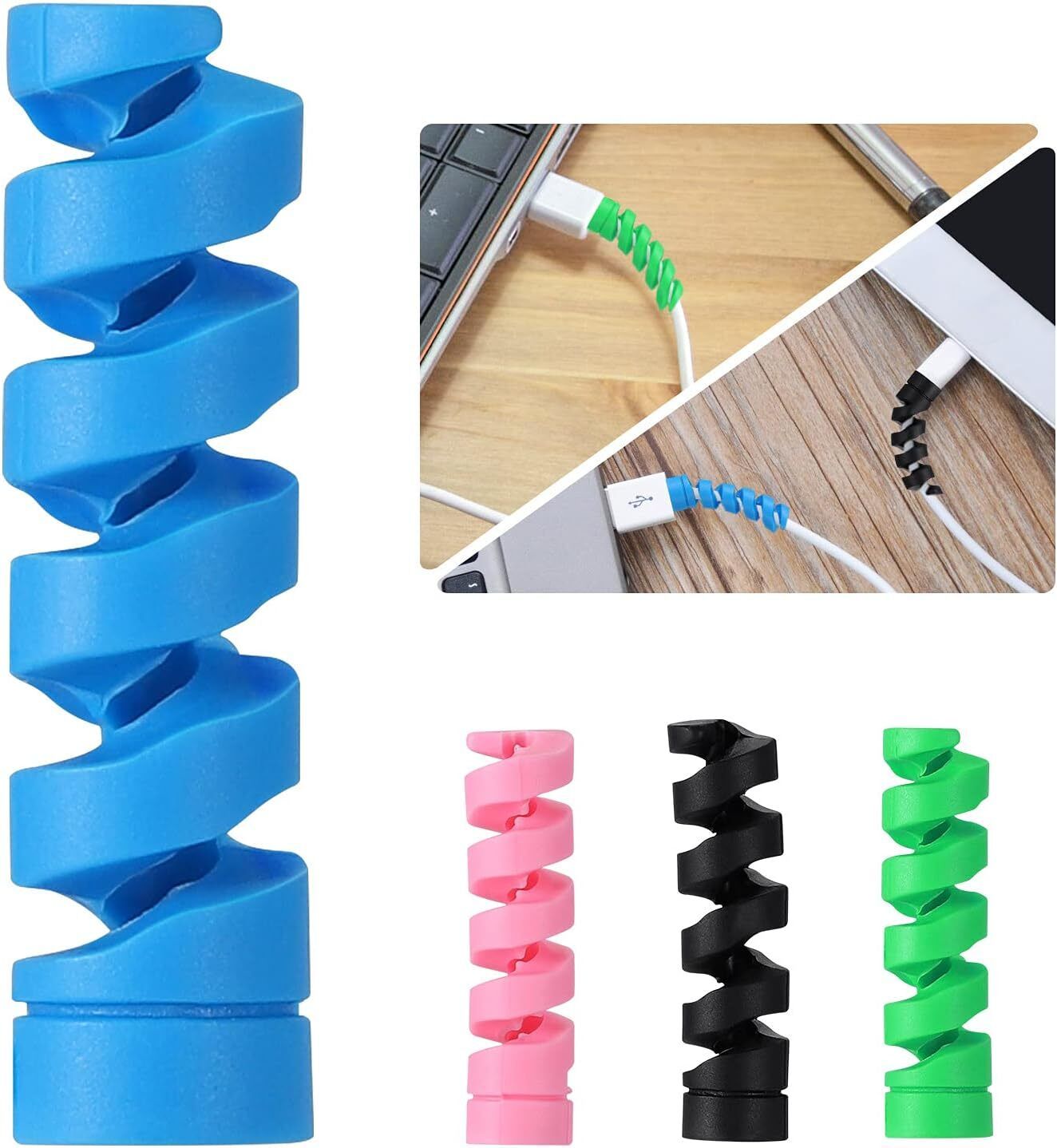 SANEHA Spiral Cable Protector (Pack of 6) 24 pcs Cable Protector-image-5