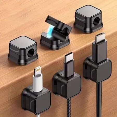 Shreeyogi 6 Pack Magnetic Cable Clip Organizer Cord Holder, Adhesive Cable Management Cable Protector-image-46