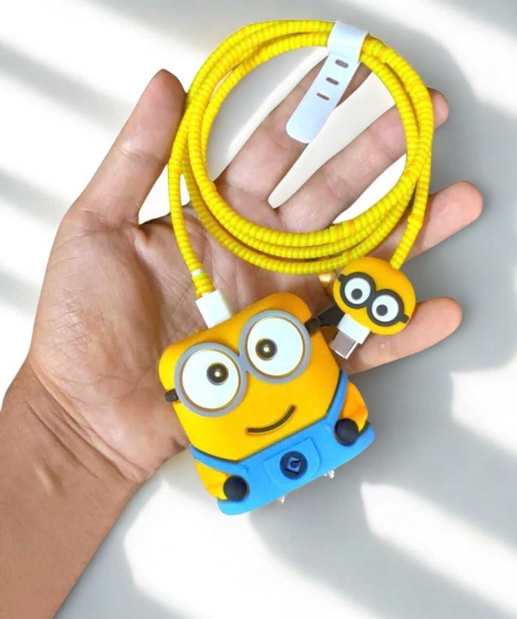 AKASHIFY Cute Minion Style Cartoon Charger Cover for iPhone 18W/20W Adapter Cable Protector-image-43