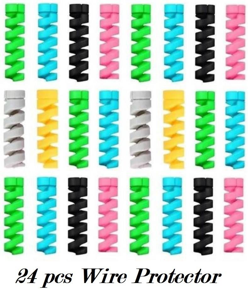 Sansuka 24 Pieces Mobile Charging Cables & Earphones Wire Protector Cable Protector Cable Protector-image-12