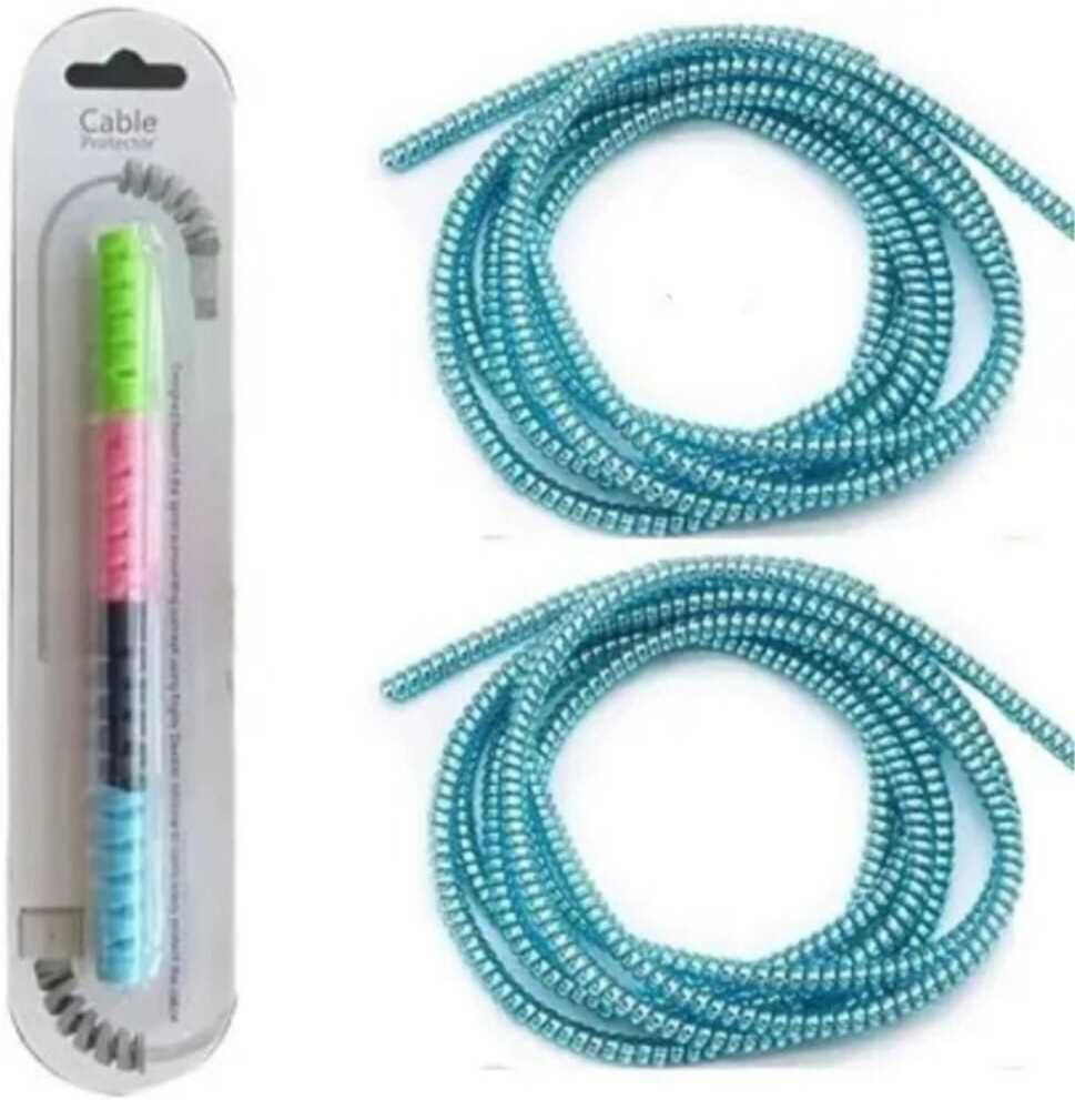 Hanumano Cable cord protectors 2 pcs sky blue with free 4 pcs spiral Cable Protector-picture-20
