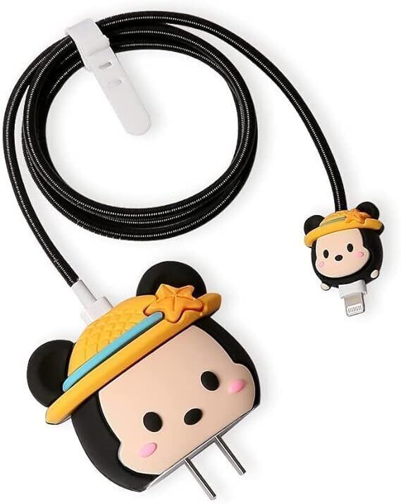 AUDICE iPhone Charger Cover For 18W/20W | Cute 3D Cartoon Character Yellow Cap Mickey Cable Protector-image-38
