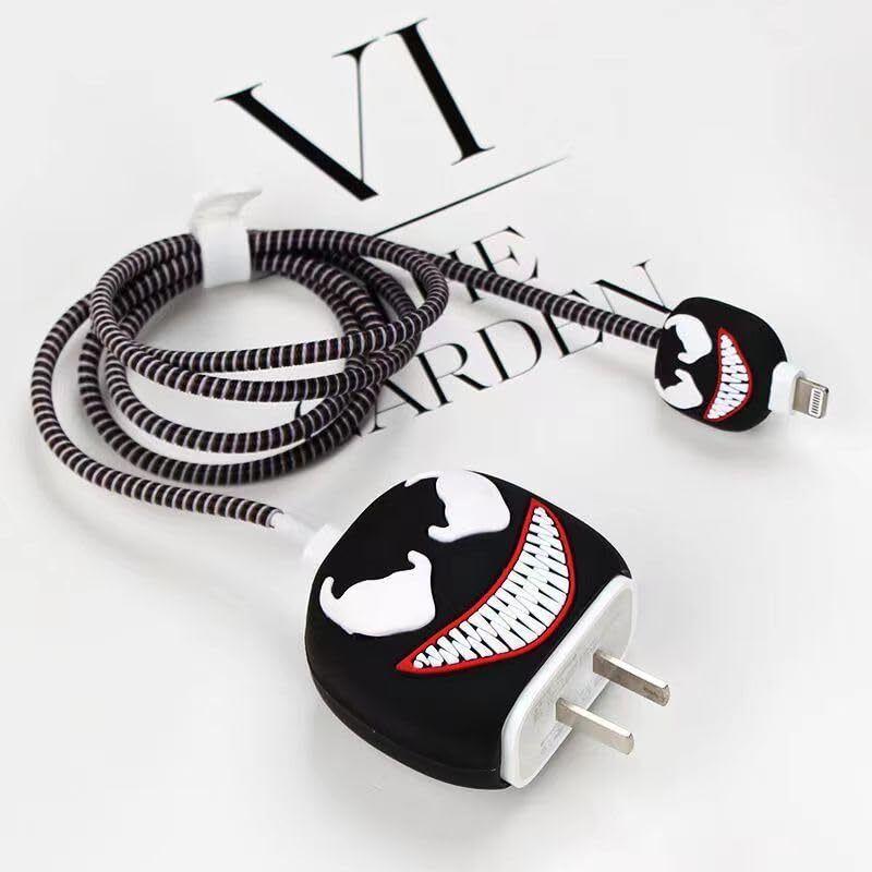 LN KART 3D Cute VENOM Cartoon Charger Cover Protector 18W/20W USB-C Power Adapterfor Cable Protector-image-16