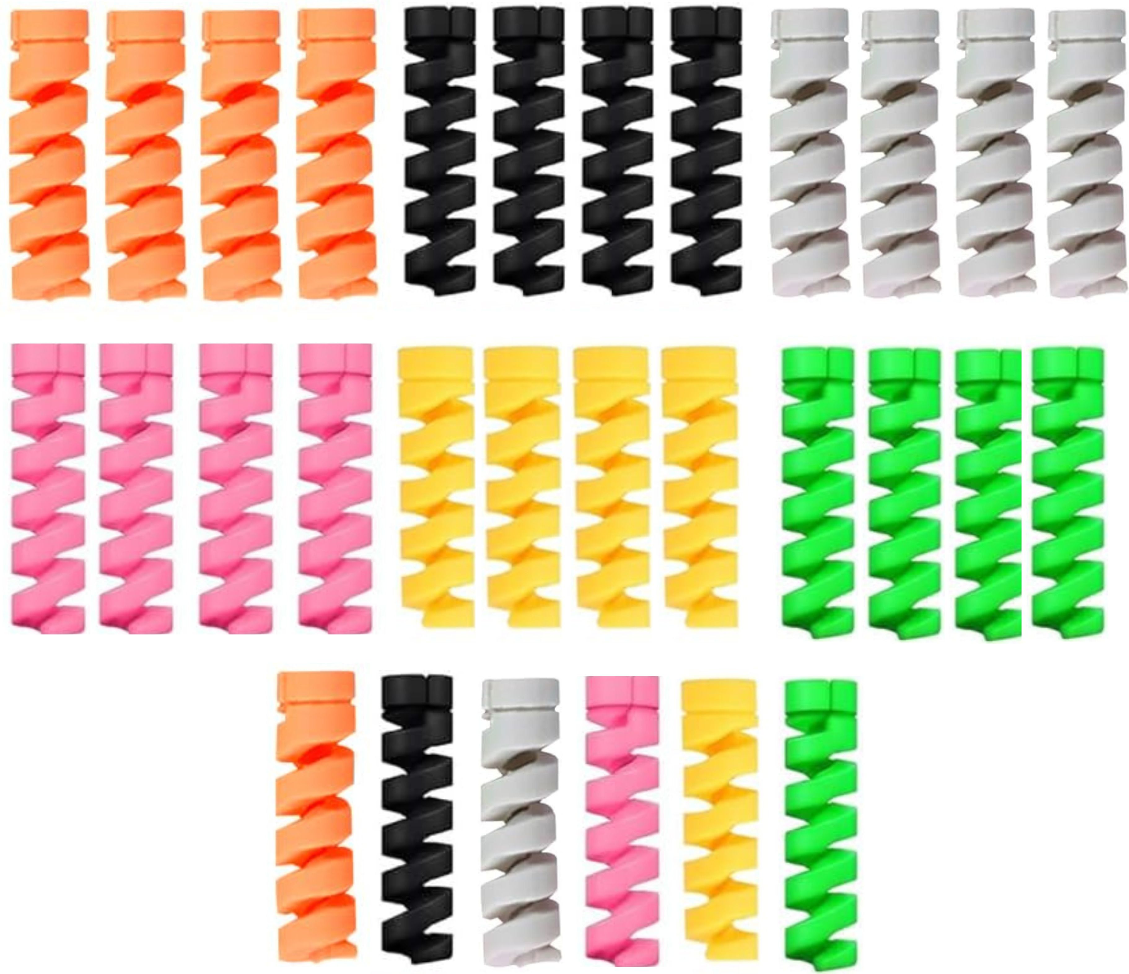 SSafe Slice 30-Piece Silicone Cable Protectors | Data Cable & Charger Protector Cable Protector-image-13