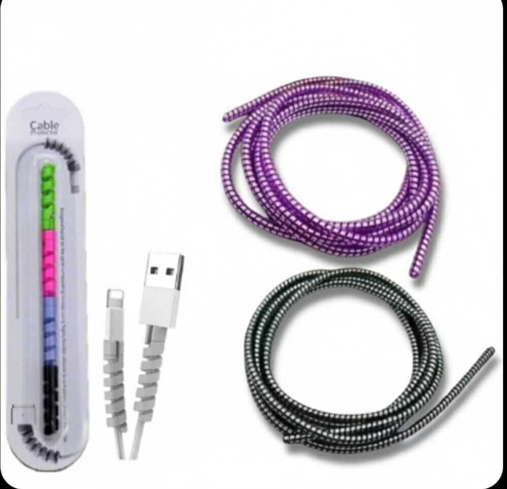 Hanumano Cable protector spiral with free 4 cable protector-2pcs( purple and black)/4 pcs Cable Protector-picture-18