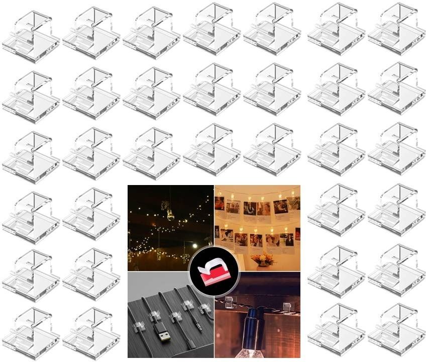 IMOX 40pcs Small 3M VHB cable clips, Wire Clips, Decoration Light Clips Cable Protector-picture-15