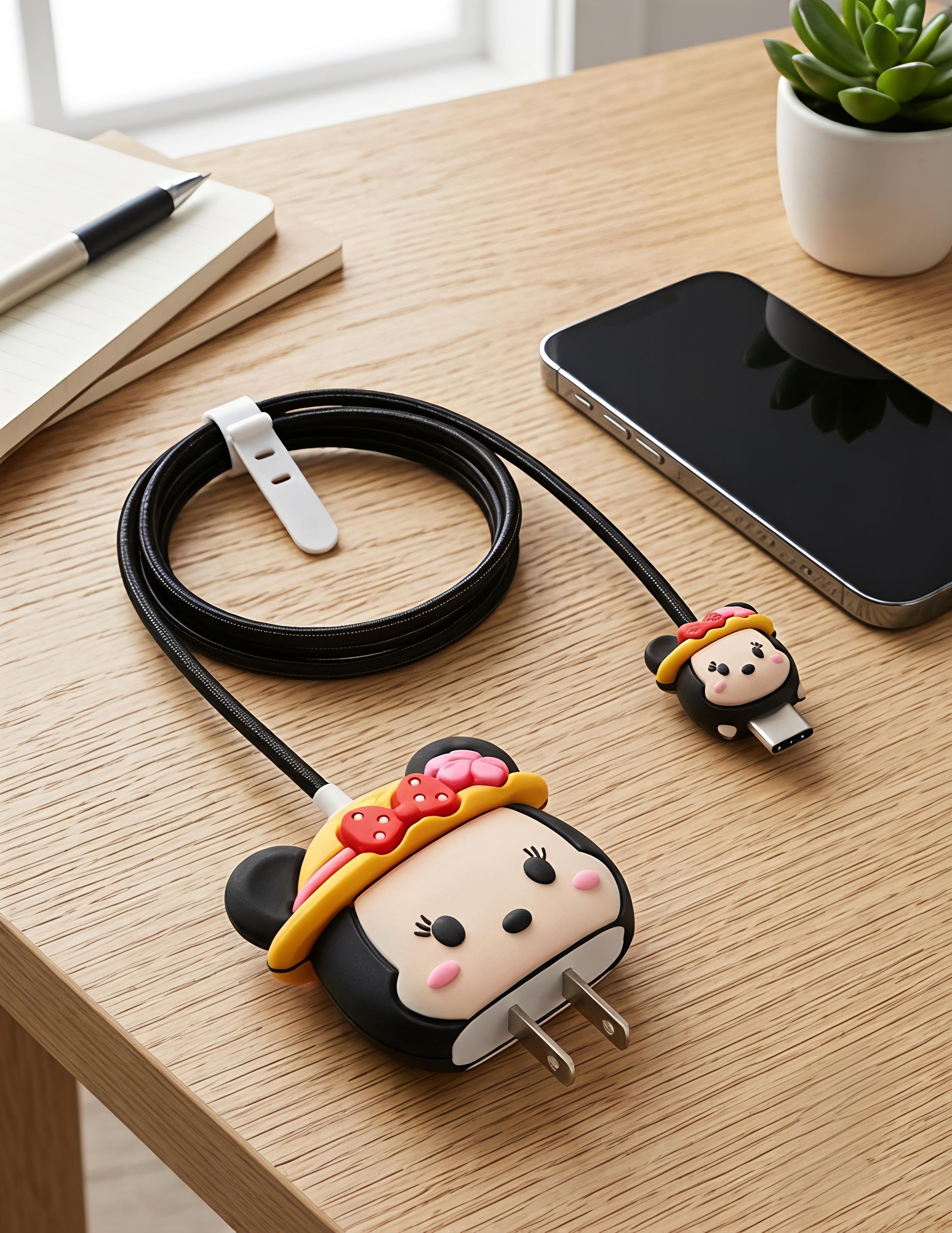 RK WORLD iPhone Charger Case Cover Micky Mouse Desig Charger, For 18W–20W Charger Cable Protector-image-9