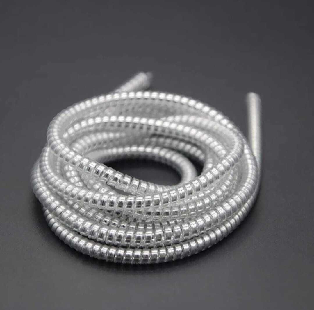 Hanumano 1 Piece Spiral WHITE 1.4 Meter Protector // Saver for Cables & Earphones Cable Protector-picture-17