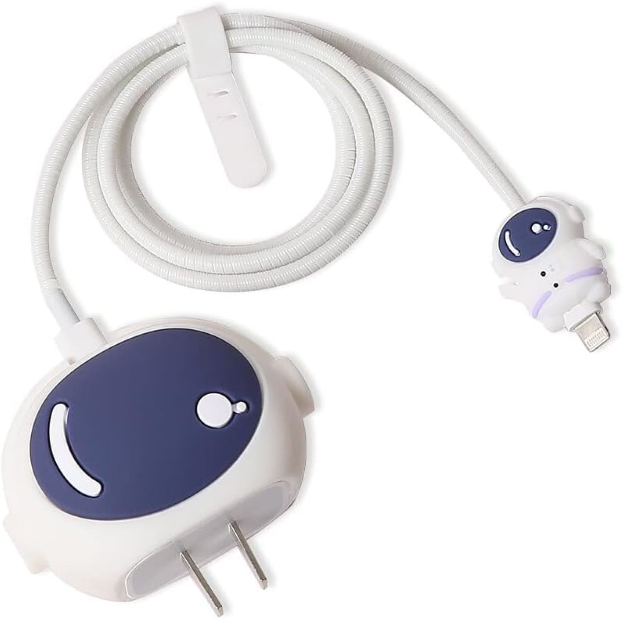 BeeNex Cute Astro Charger Case for iPhone 20W USB-C Adapter, Spiral Cable Protector-image-28
