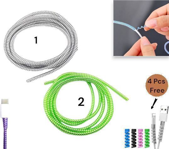 Hanumano (Pack of 2) 1.5 Meter/ 150 cm Shinning Spiral Cable Protector-picture-24