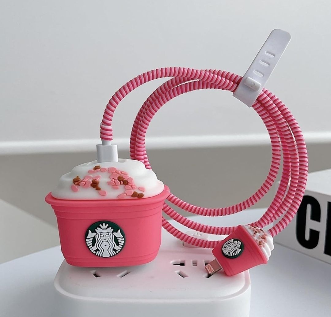 RK WORLD iPhone Charger Protector Case 18W/20W, 4 in 1 Silicone, 3D Cute Cable Protector-picture-44