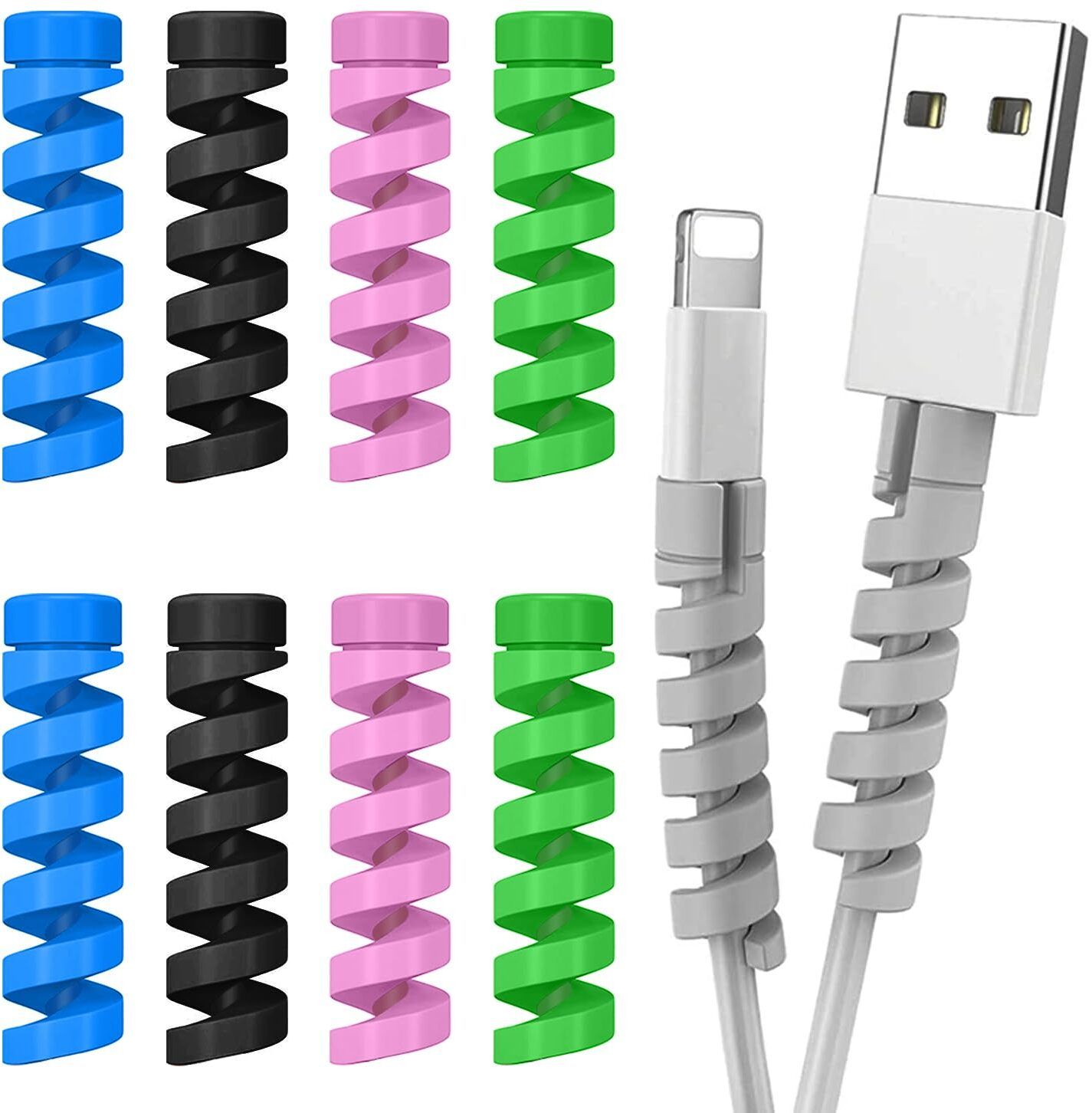 DXONE ACCESSORIES Spiral Cable Protector & Charger Cable Saver, Earphone Cable Organizer-image-44