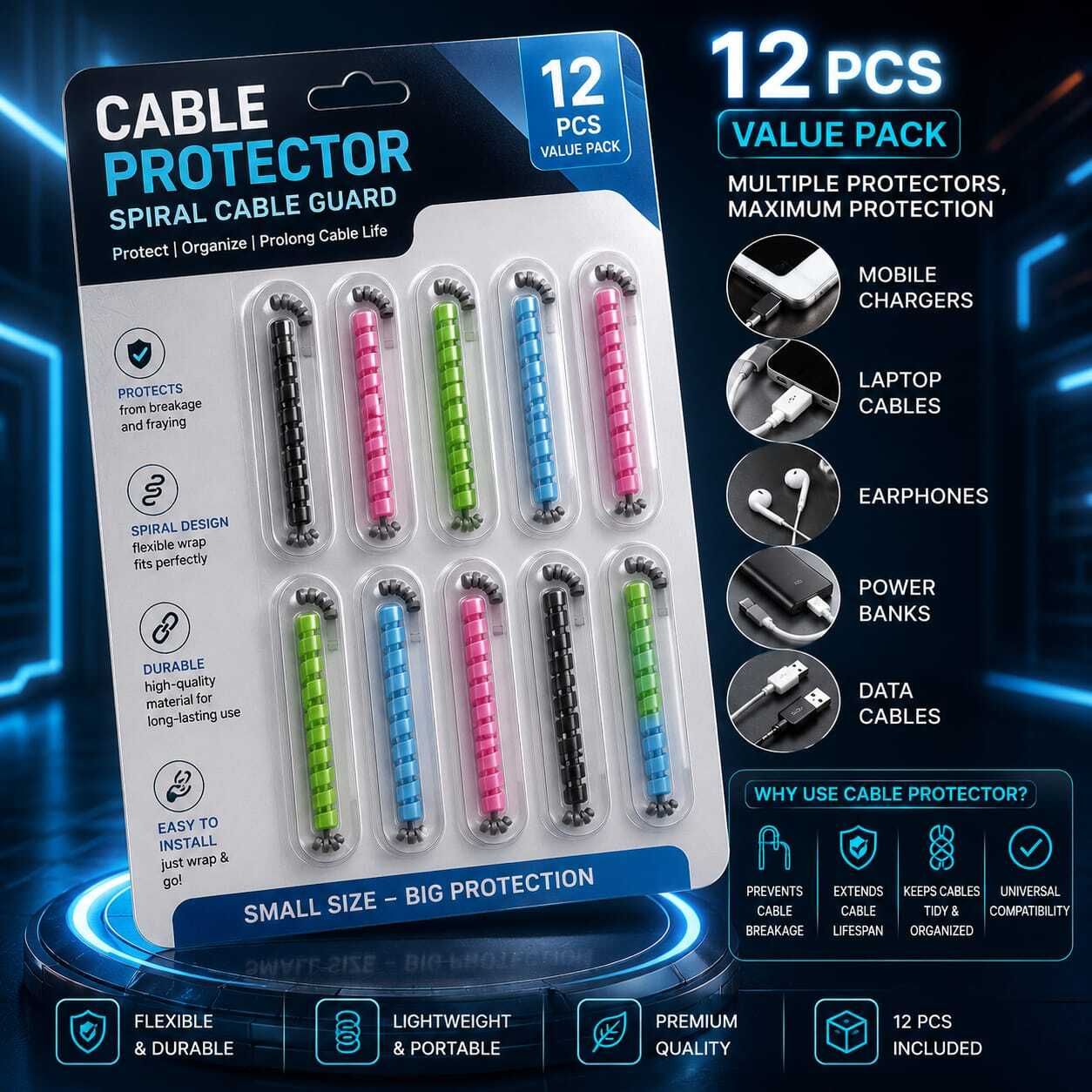 INTRENDS LIFESTYLE ILCBLPTR-12PCS Cable Protector-image-13
