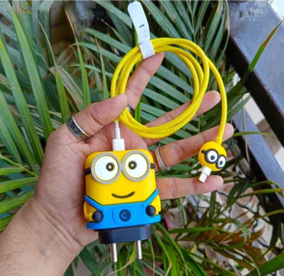 henx minion cartoon charger cover for samsung 25W charger Cable Protector-image-22