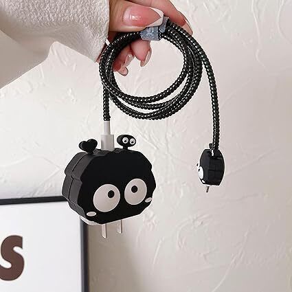 BeeNex Charger Case Cover for i-Phone 18W-20W Adapter, 3D Cute Cartoon Design, Spiral Cable Protector-image-12