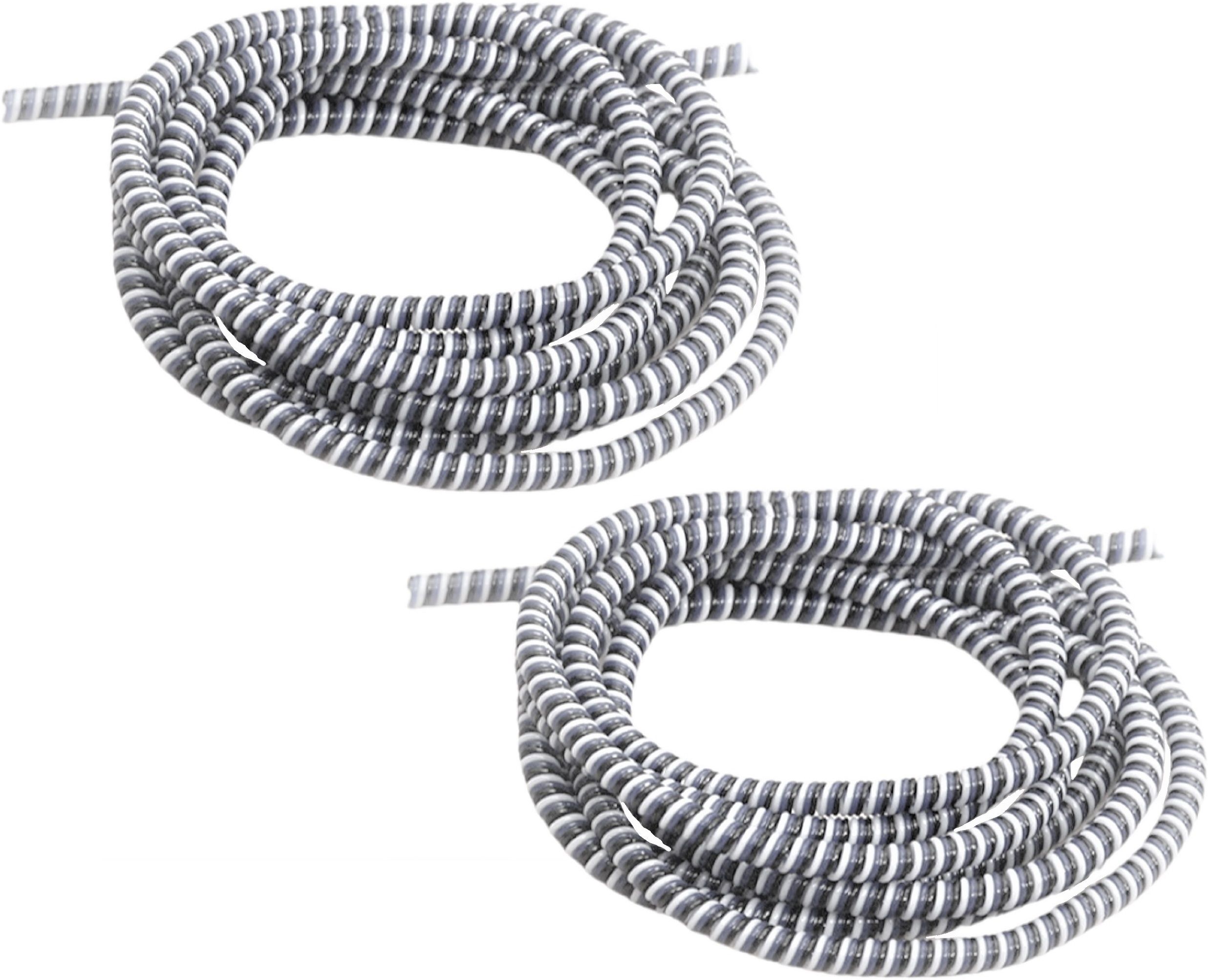 Augen Spiral Cable Protector 1.5 Meters Cable Cord Set Of 2 (Grey White) Cable Protector-image-0