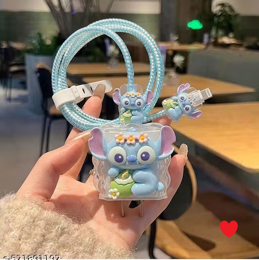 VAPRIF Charger Cover For iPhone 18W/20W Type C Adapter Charger Case Cute Blue Alien Cable Protector-picture-20