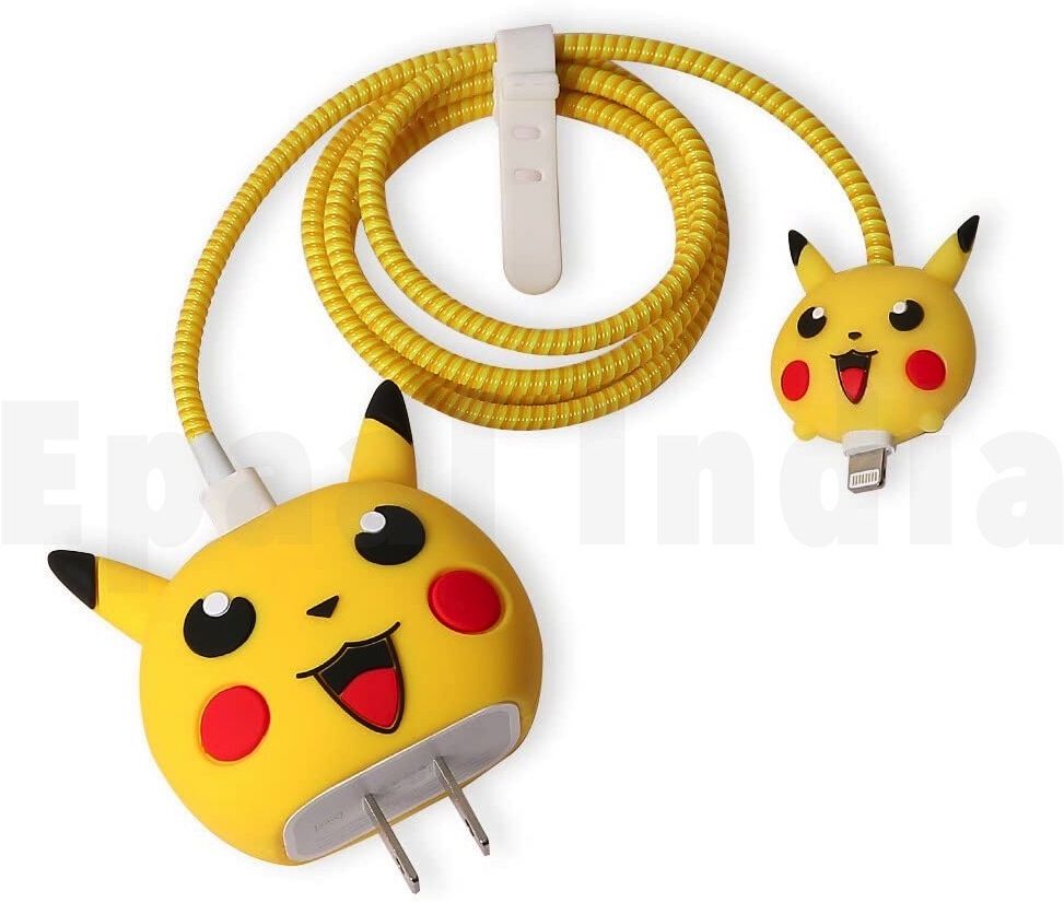Epaal 4 pcs 3D POKEMON Case & Winder Set for 18W 20W iPhone Adapter & Type C Charging Cable Protector-picture-18