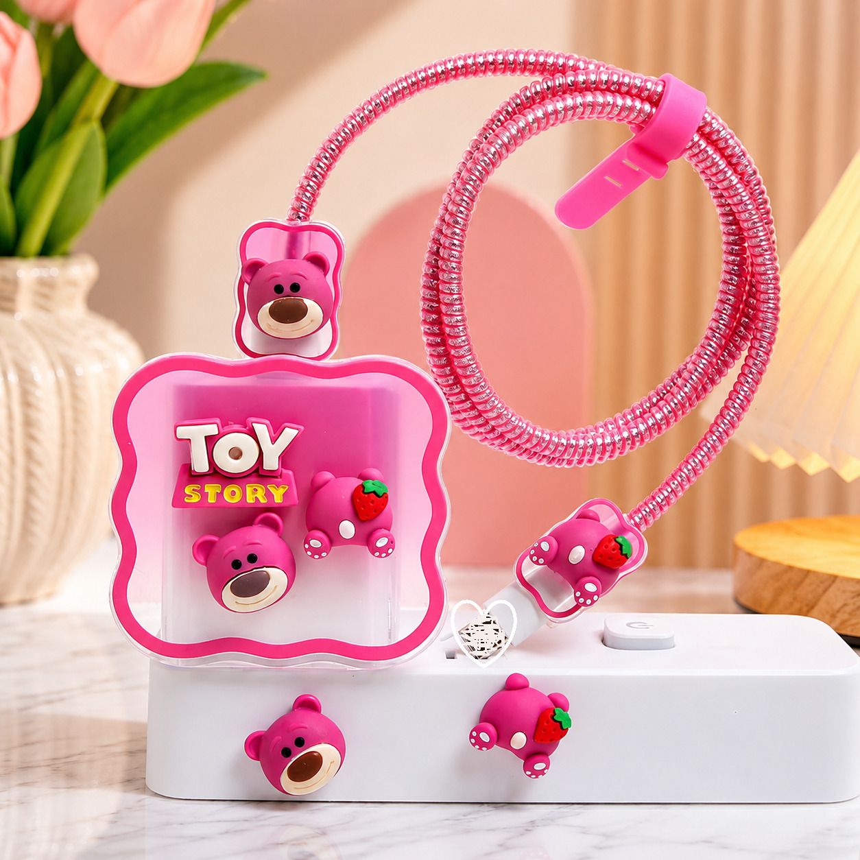 VAPRIF Charger Cover For iPhone 18W/20W Type C Adapter Charger Case Teddy Bear Cable Protector-image-23
