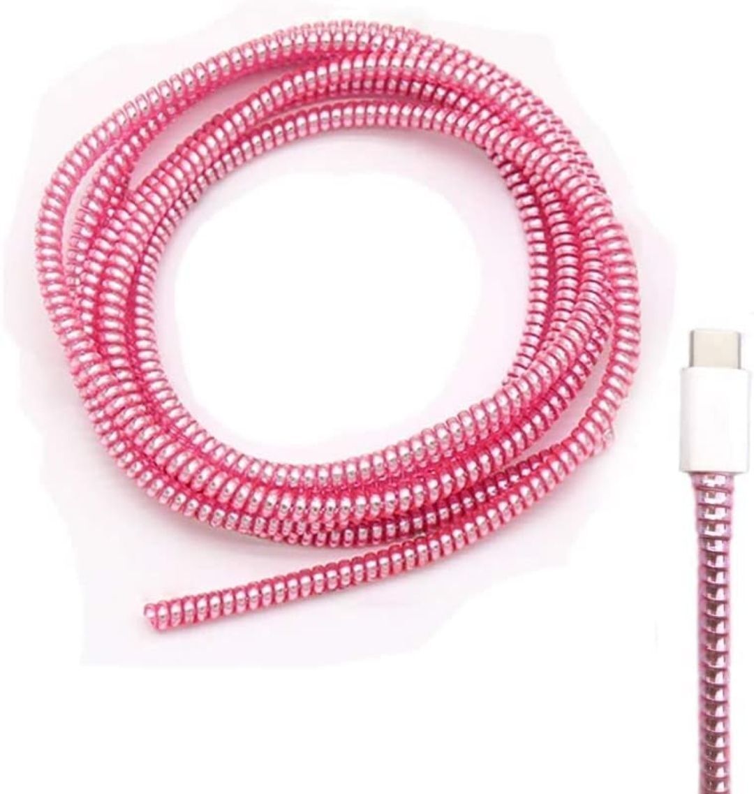 Hanumano 1.5 M Pink Spiral Cable Protector For Data cable Cable Protector-picture-22