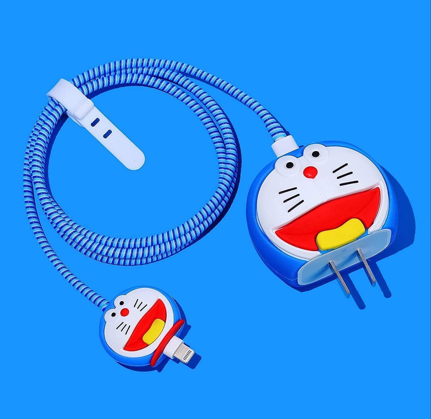 MobiLooks Charger Cover for iPhone 18W-20W Type C Charger 3D Cartoon Dooremon Case Cable Protector-image-46