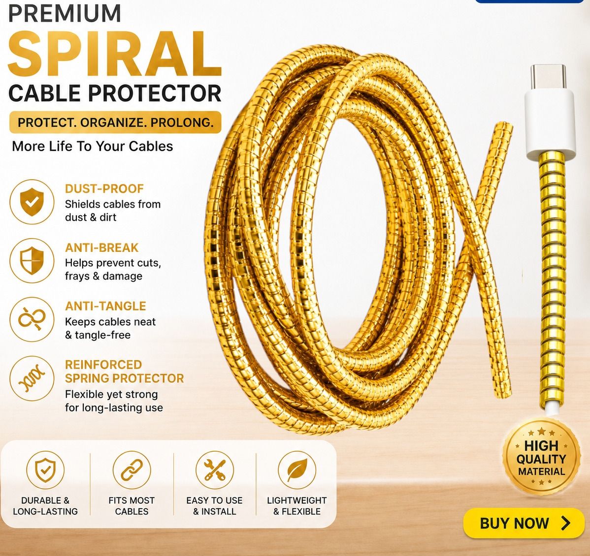 Sai Essentials Cable Protector 1.5 Meter Charging Cable Protector Universal cable Protector Cable Protector-image-23