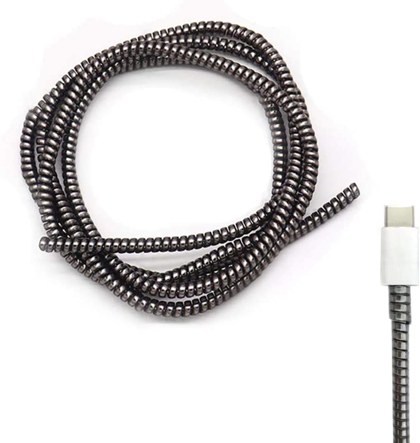 TruVeli Metallic Finish Cable Spiral Wire Protector for Charging Cable Cable Protector-image-5
