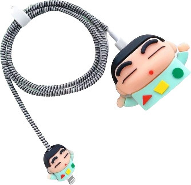YuniKase Charger Cover for iPhone 18W-20W Charger, 3D Cartoon Design SinChan Spiral Cover Cable Protector-picture-25