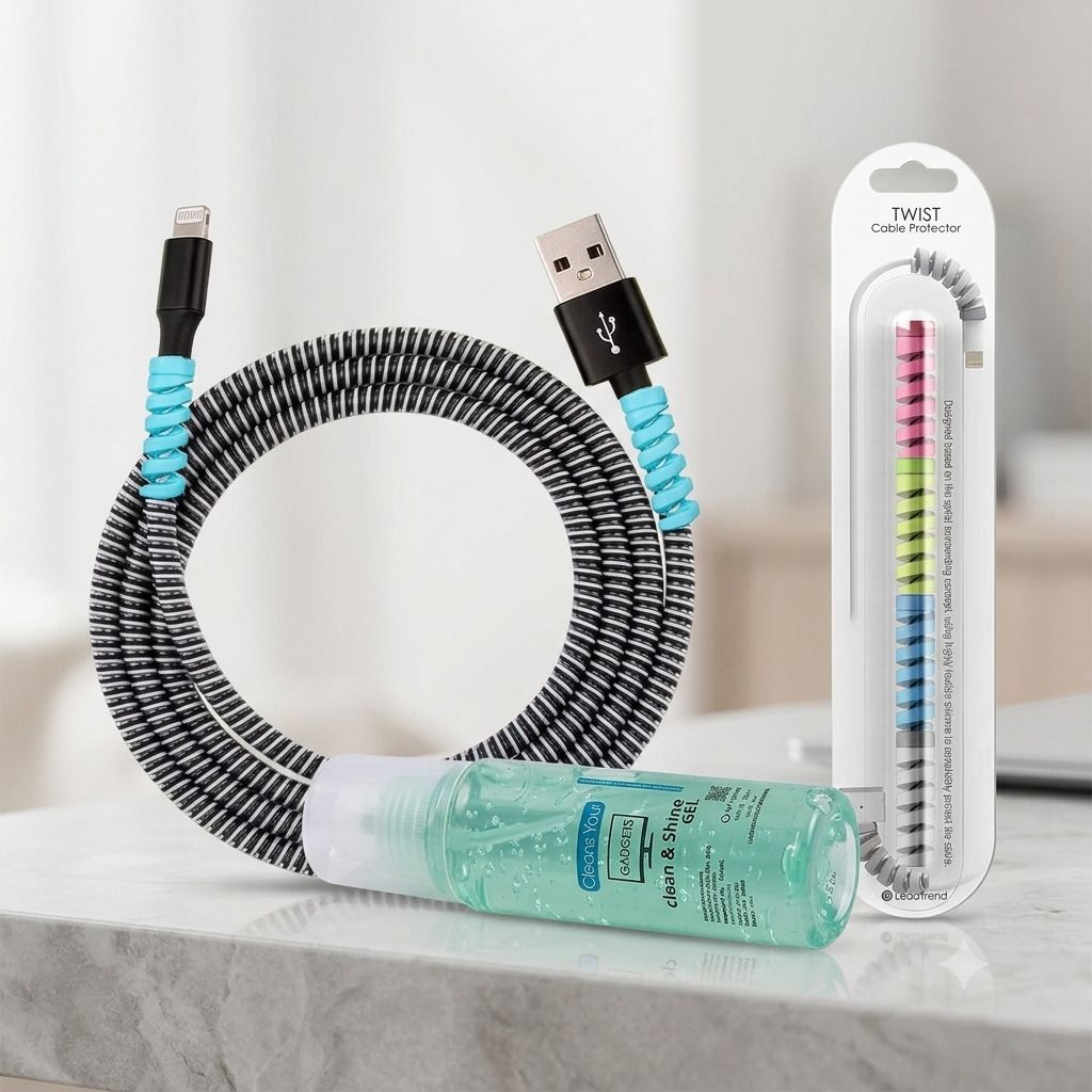 SANEHA 2-in-1 Laptop & Mobile Care Kit: Cable Protector + Screen Cleaning Gel Combo Cable Protector-picture-18