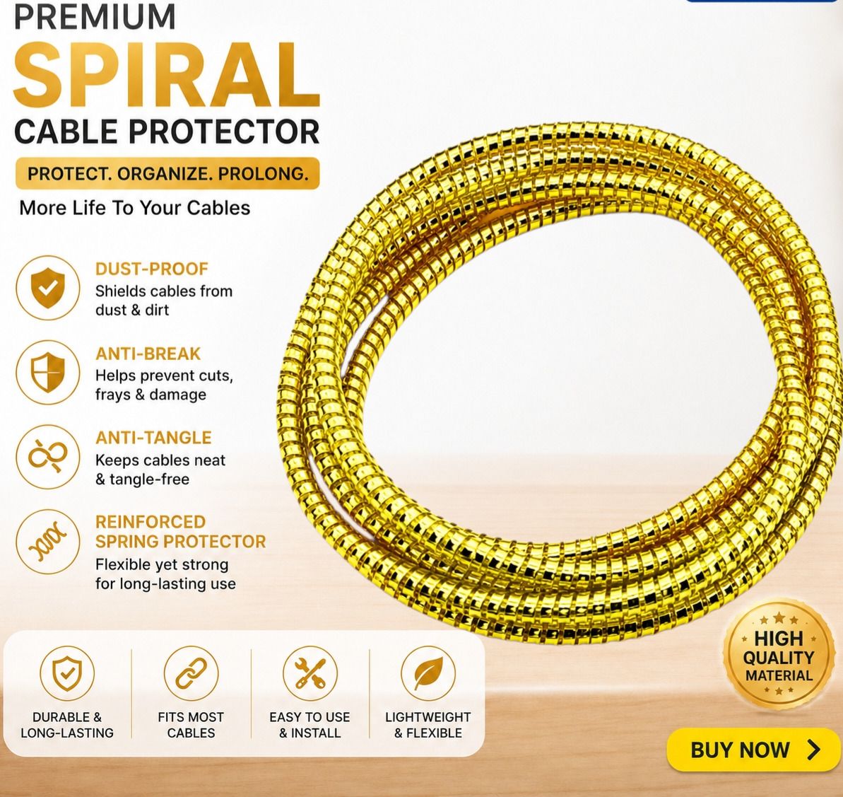 Sai Essentials Flexible Spiral Cable Protector 1.5 Meter Charger Wire Protector Cable Protector Cable Protector-picture-11