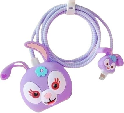 ZimniasO Charger Cover for iPhone 18W-20W Charger, 3D Cartoon Design Rabbit Spiral Cover Cable Protector-picture-21