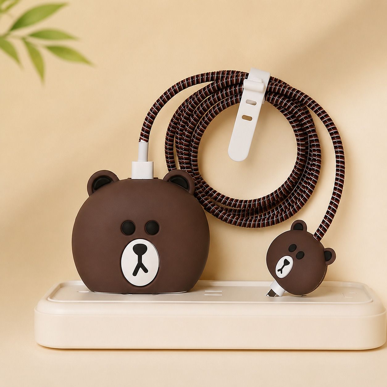 AKASHIFY Cute Bear Charger Cover for iPhone 18W/20W Adapter Cable Protector-image-48