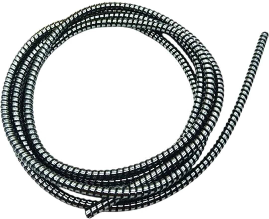 FastiQ 1 Piece Spiral METALIC BLACK 1.4 Meter Protector // Saver for Cables & Earphones Cable Protector-image-28
