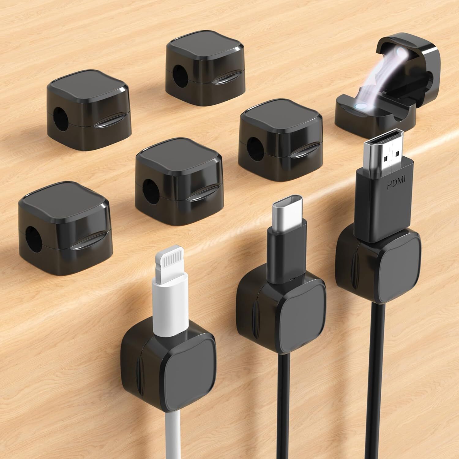 TECHNOWAY Magnetic Cable Clips, Adjustable Cord Holder Management, Cable Protector-picture-43