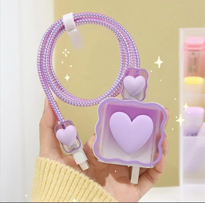 YuniKase IPhone Charger Cover 3D Heart Design Cable Protector-picture-16
