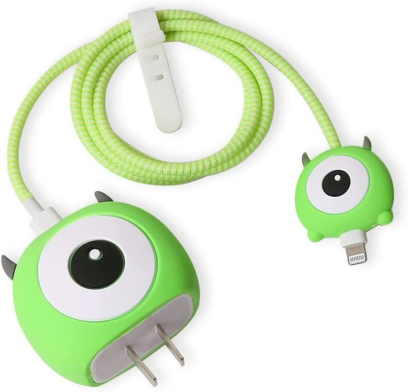 Epaal 4 pcs 3D MONSTER Case & Winder for 18W 20W iPhone 14 13 12 11 Adapter & Charging Cable Protector-picture-16