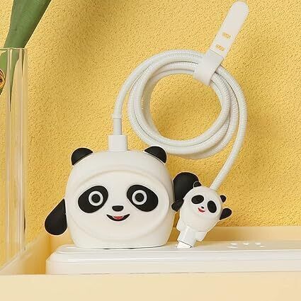BeeNex Safe Panda Charger Case Cover for iPhone 18W-20W, 3D Cute Cartoon Design, USB C Cable Protector-picture-26